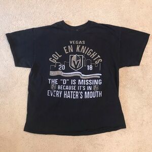Gildan Vegas Golden Knights Hockey 2018 Graphic T Shirt Mens XL Faded Black NHL